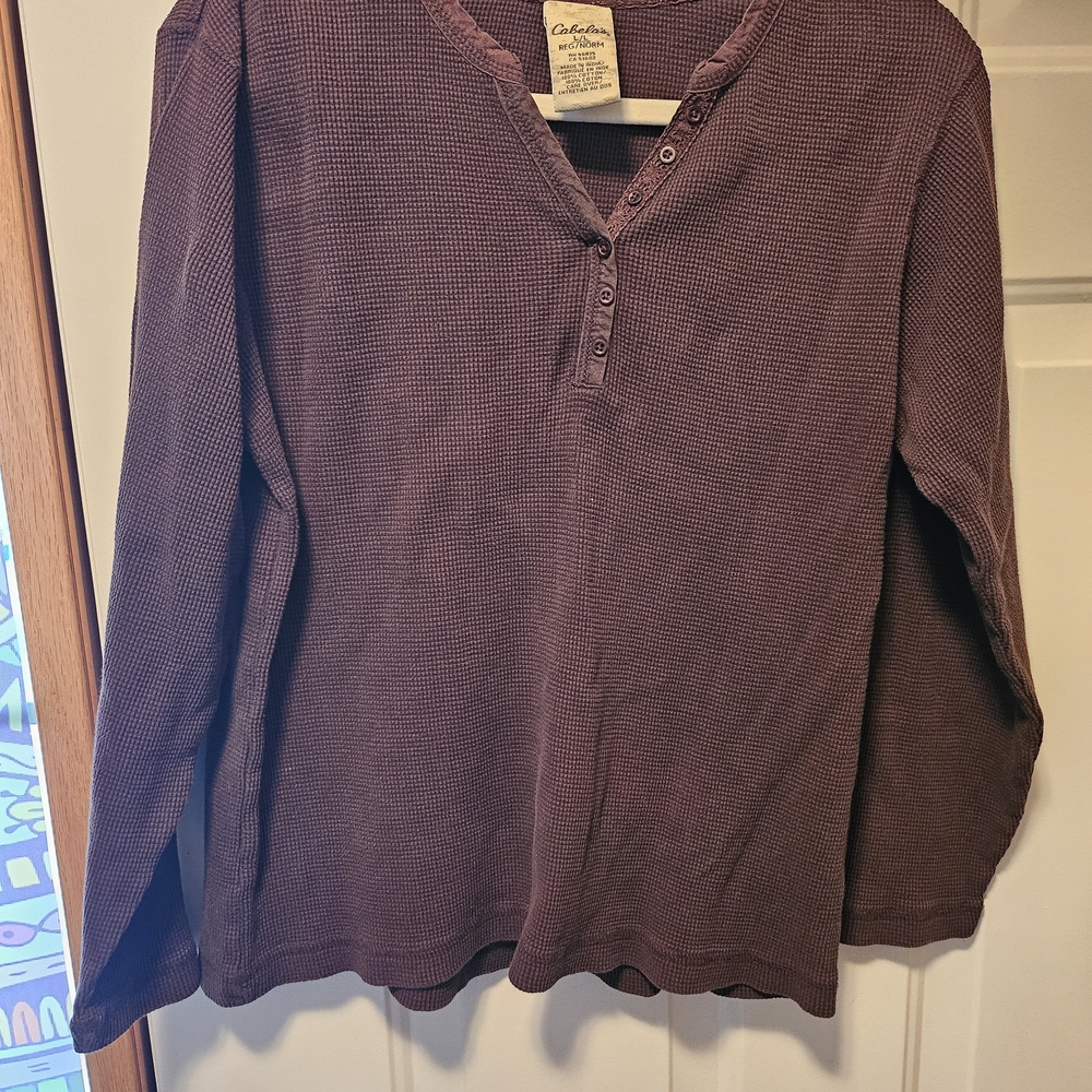 Women's Brown Cabela's Henley Shirt